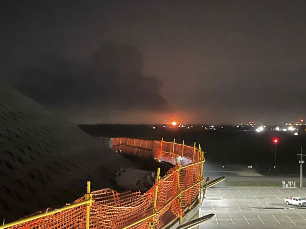 Calcasieu Refining fire burns late into night