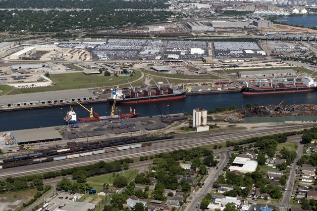 Overhead image of the Houston Ship Channel